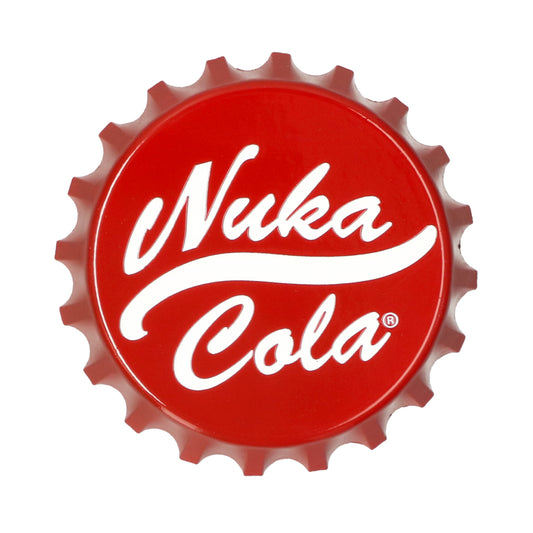 Metalen Nuka Cola opener — stoer keukenaccessoire in retro game stijl, handig en duurzaam.