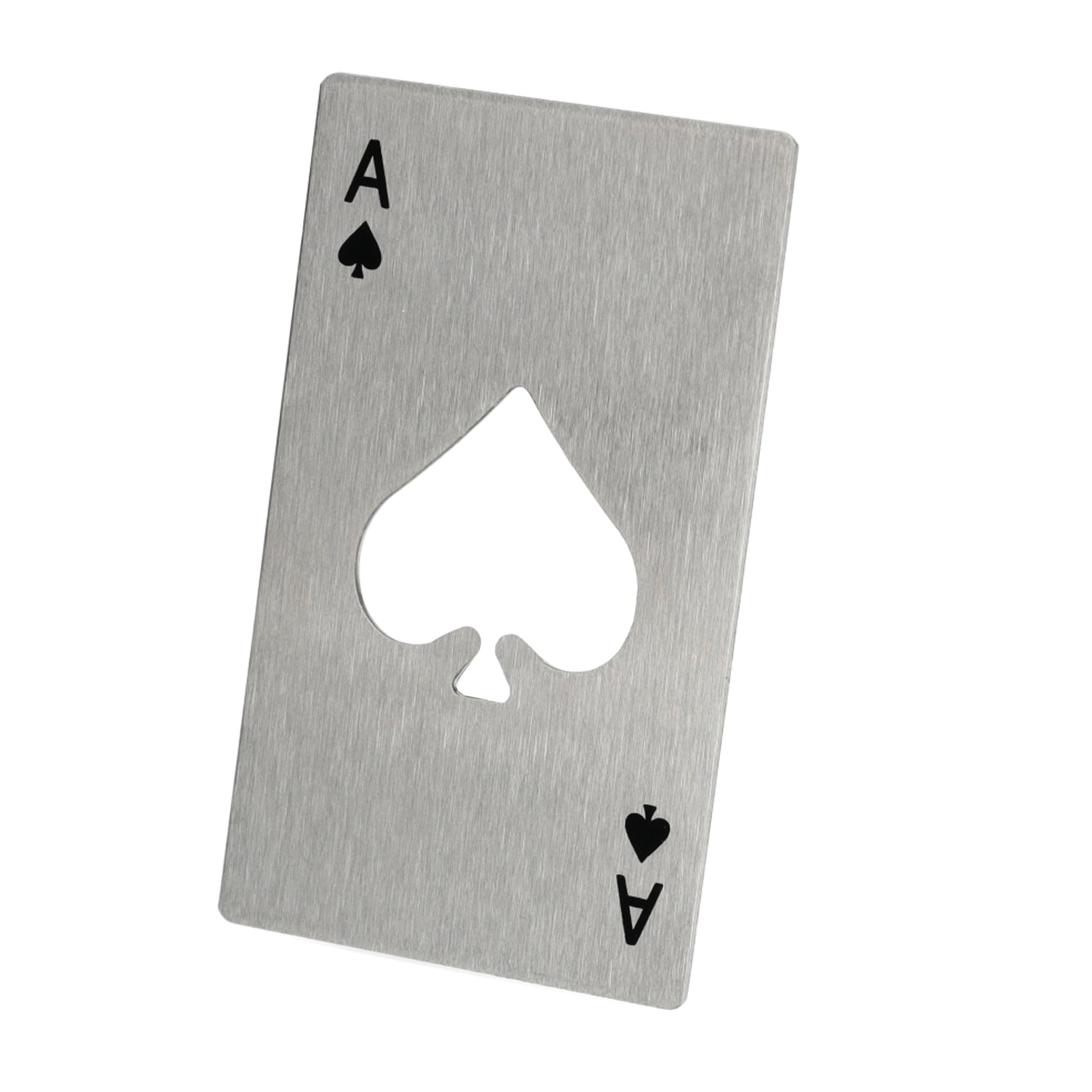 Originele metalen flesopener speelkaart Aas — handig en uniek cadeau voor pokerliefhebbers en gamers.