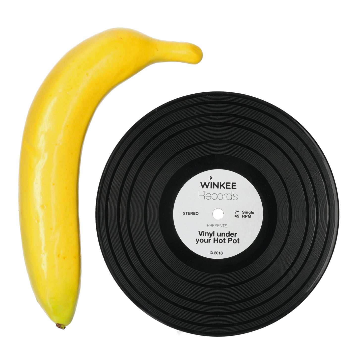 Originele vinyl plaat pannen onderzetter — decoratief en hittebestendig, perfect voor kleine keukens en muziekliefhebbers.