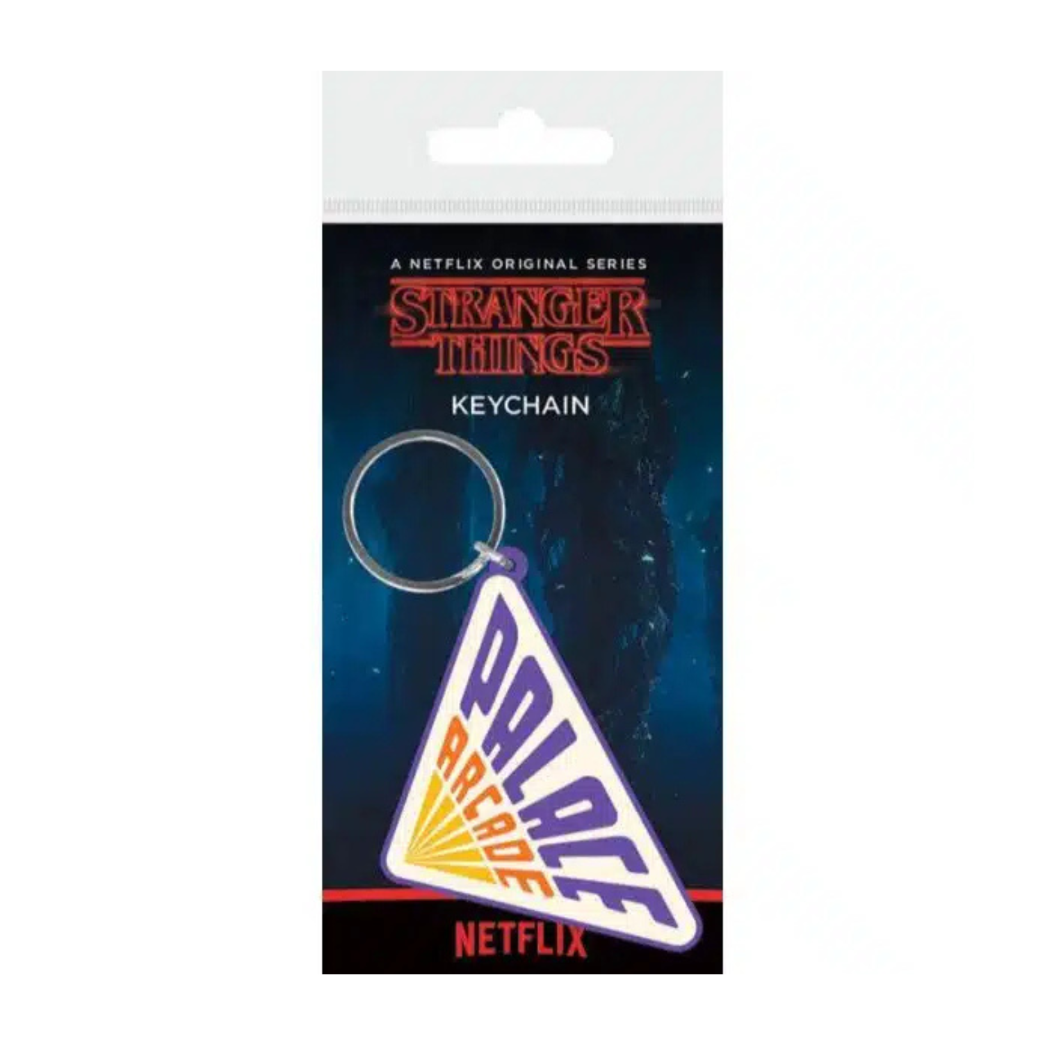 Stranger Things sleutelhanger — ideaal als kerstcadeau voor serieliefhebbers.