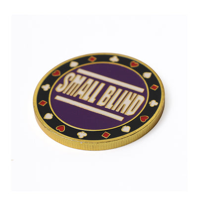 Poker accessoires set — big blind en small blind buttons van metaal.
