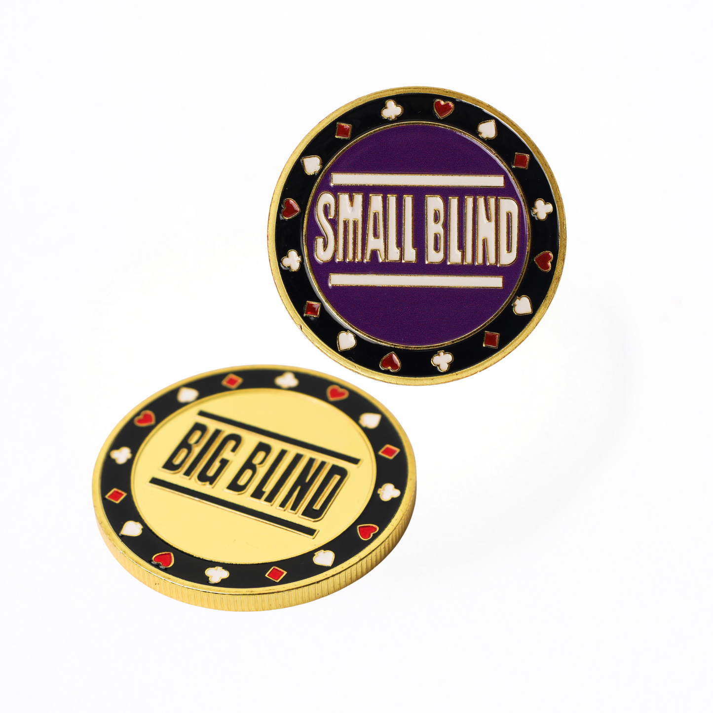 Poker button set van metaal — Big en Small Blind