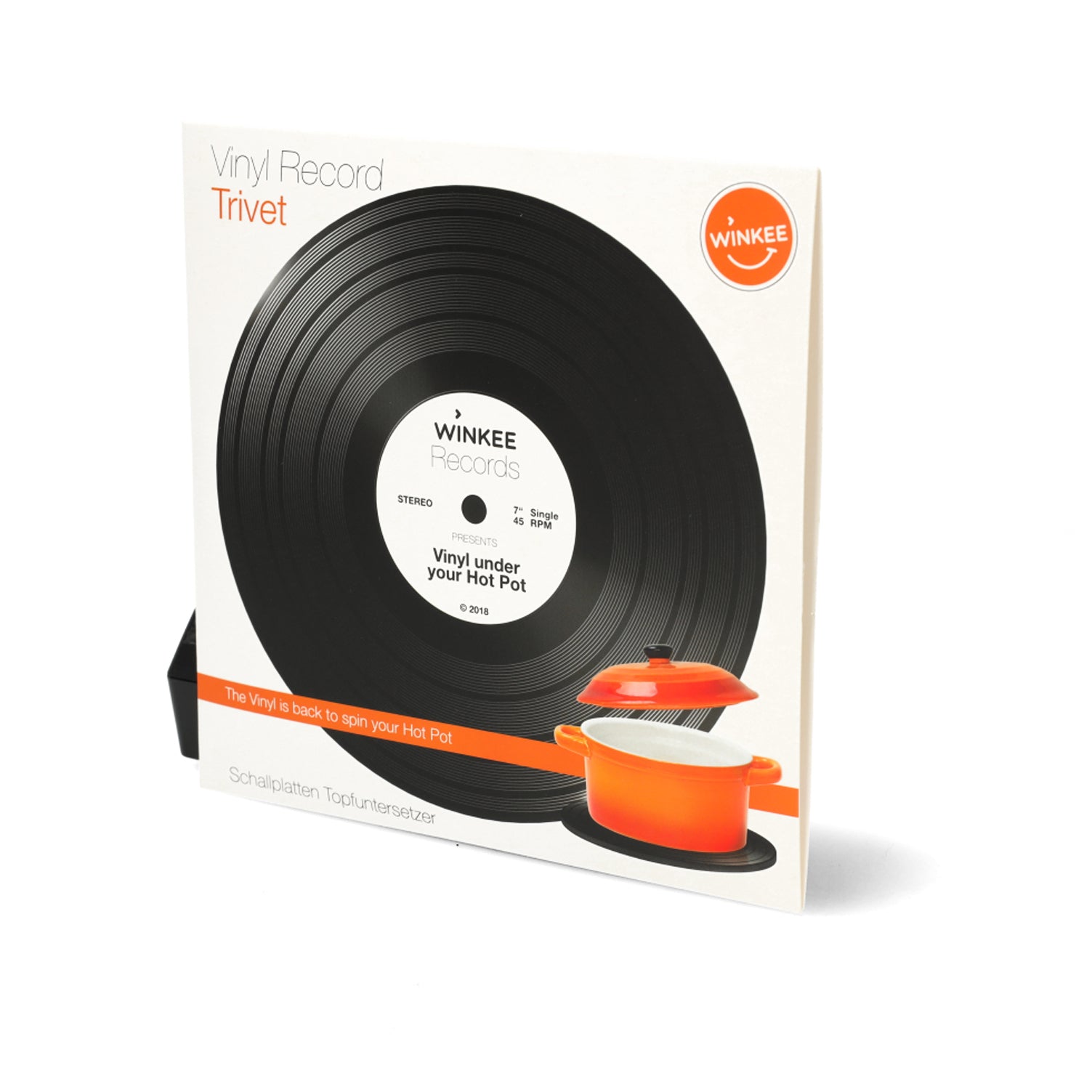 Retro LP onderzetter voor pannen — compact formaat, makkelijk op te bergen en functioneel.
