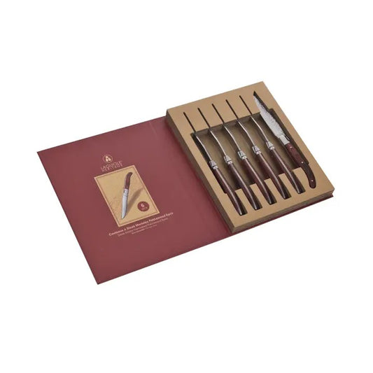 Laguiole Heritage steakmessen set van 6 — luxe messen in cadeauverpakking.