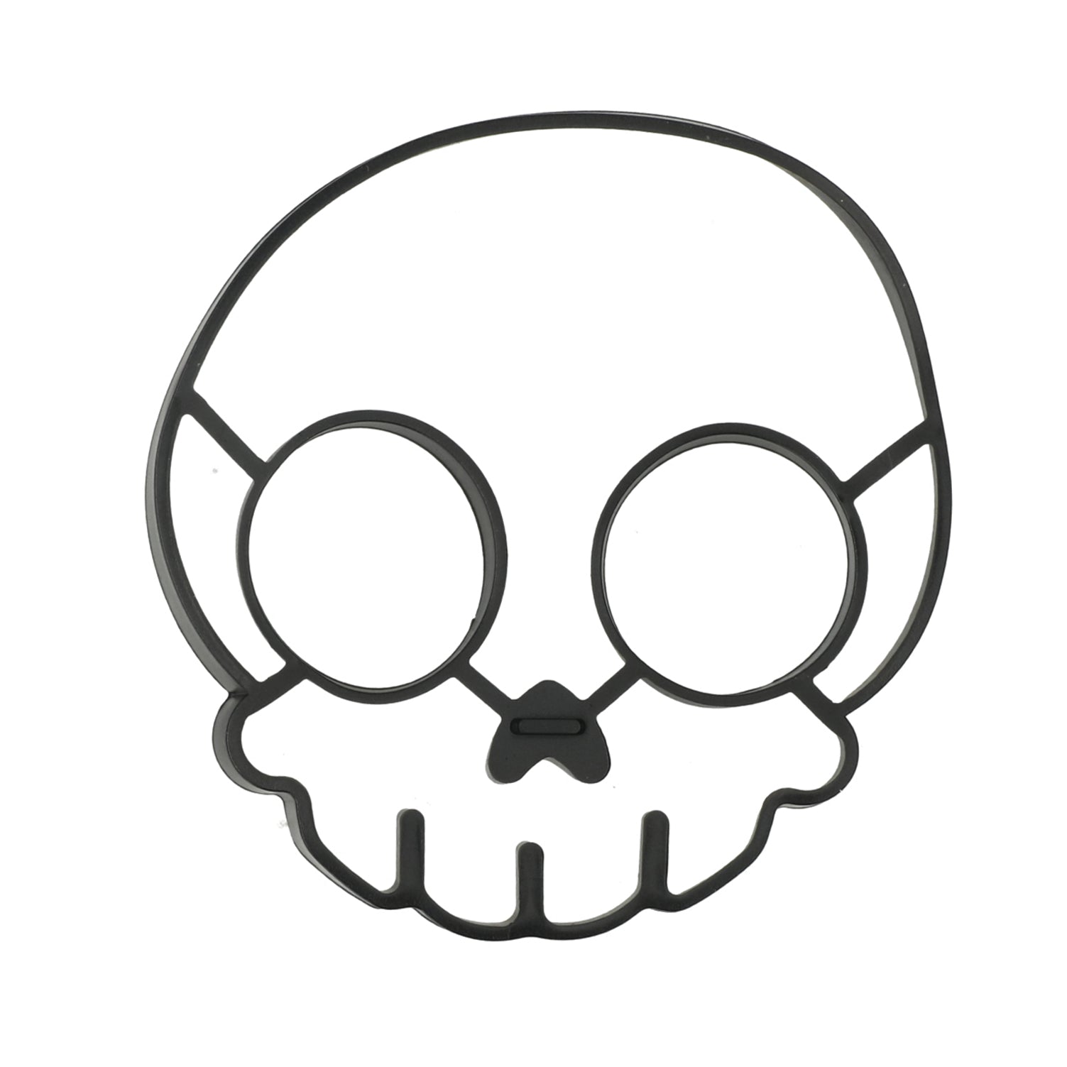 Skull ei-vorm voor gebakken eieren — maak eitjes in schedelvorm met dooiers als ogen, leuk voor ontbijt.