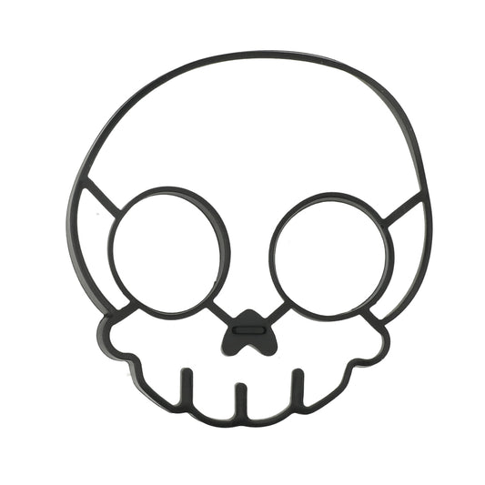 Skull ei-vorm voor gebakken eieren — maak eitjes in schedelvorm met dooiers als ogen, leuk voor ontbijt.