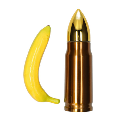 Stoere 350 ml bronze kogel thermos -uniek cadeau en eyecatcher voor kantoor, reizen en buiten activiteiten.