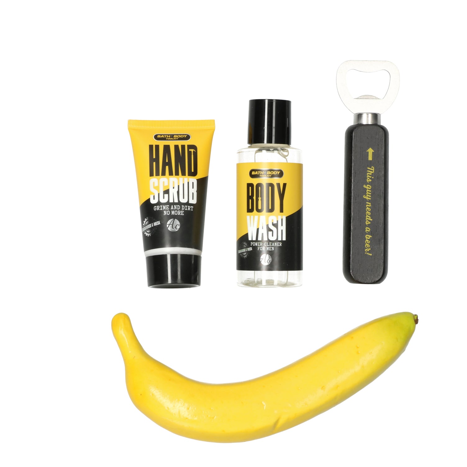 Stoere Bad & Body toolkit -geurige douchegel en verzorgingsproducten in mooie cadeaudoos - origineel cadeau voor mannen.