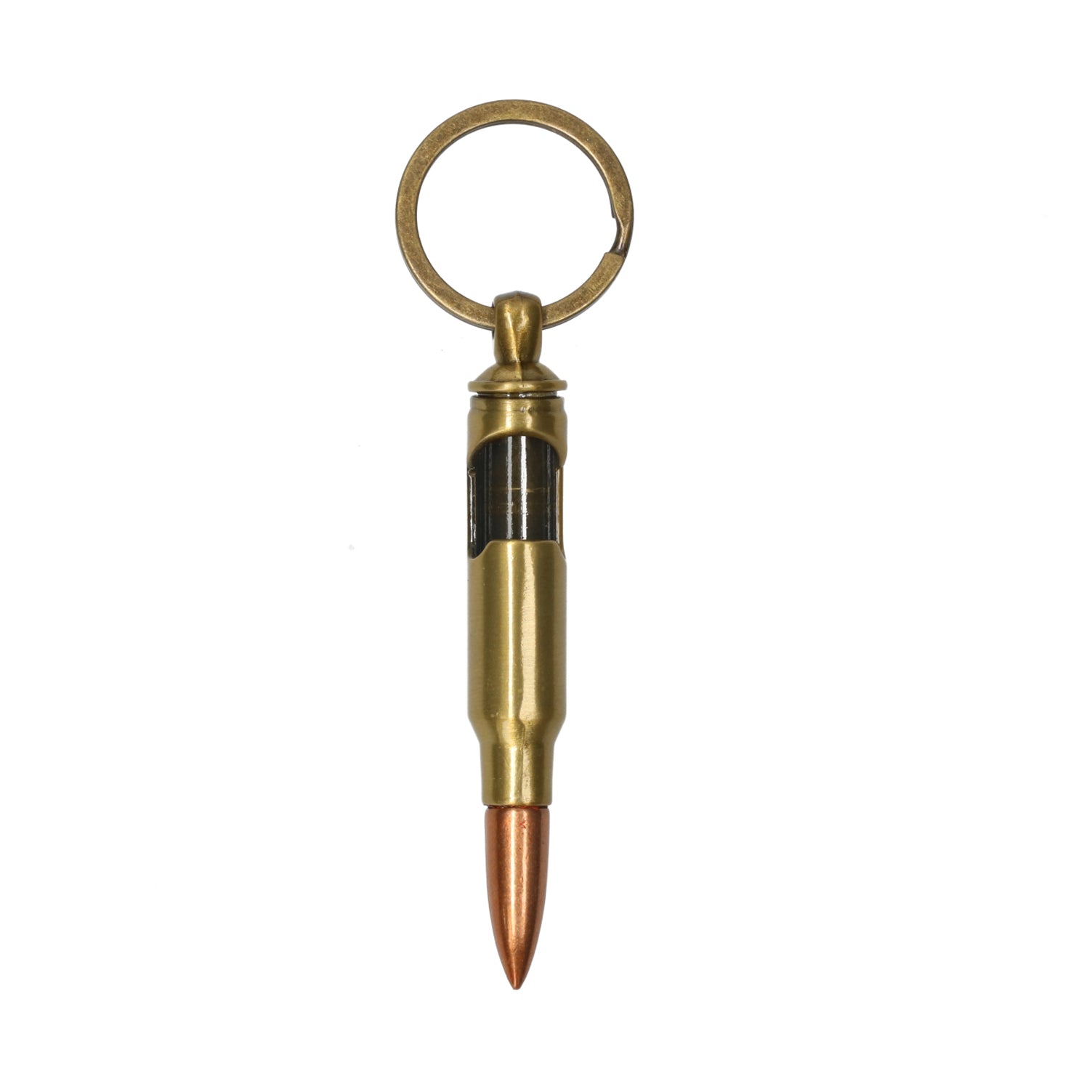 Stoere kogelopener sleutelhanger — compact en handig om onderweg flesjes te openen.