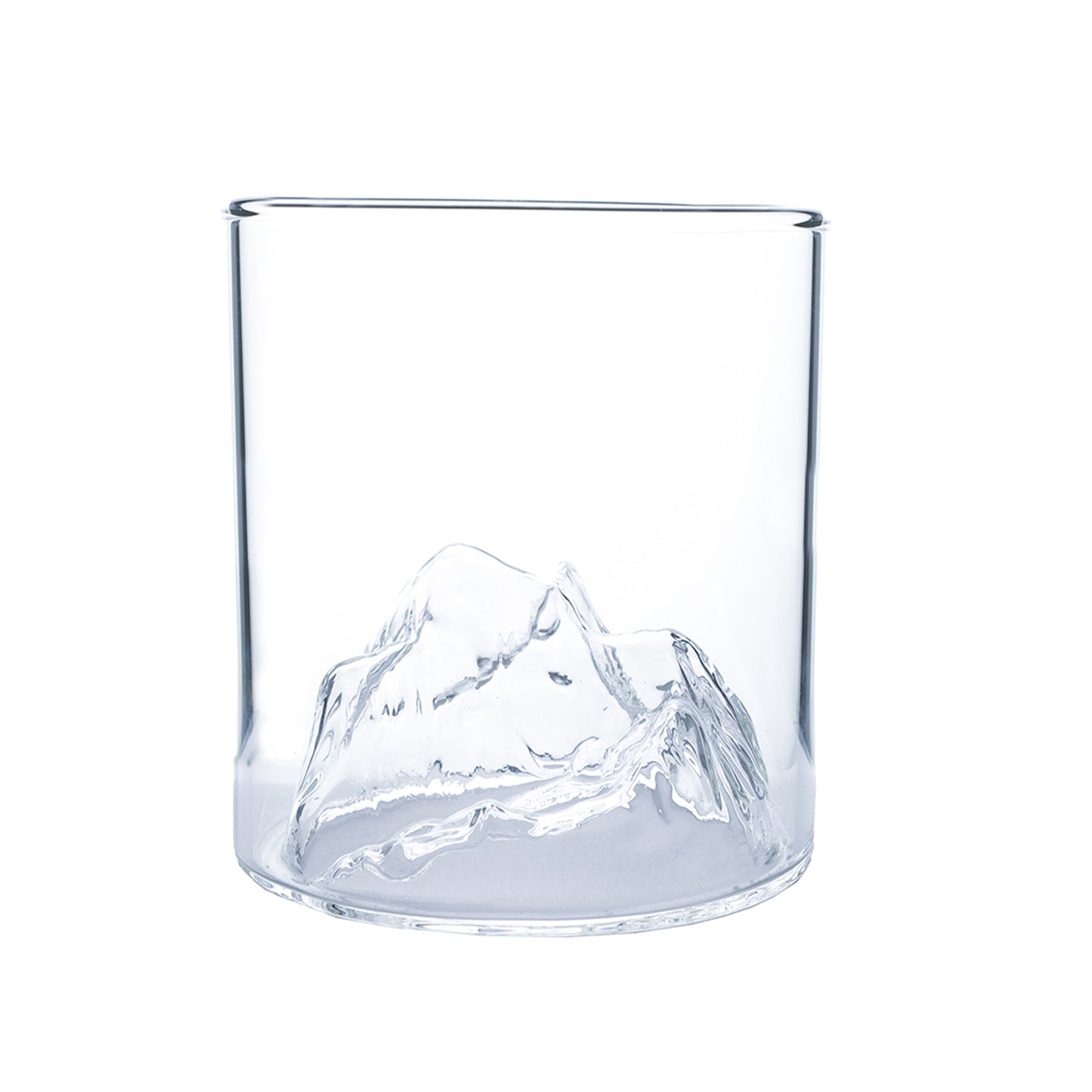 Stoer whiskeyglas met berg in het glas — uniek cadeau voor mannen.