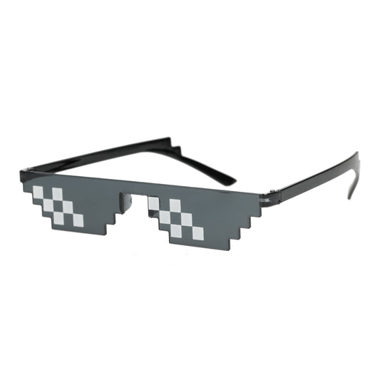 Thug Life feestbril — zwarte pixel zonnebril uit de meme, leuk accessoire voor feest of vrijgezellenavond.